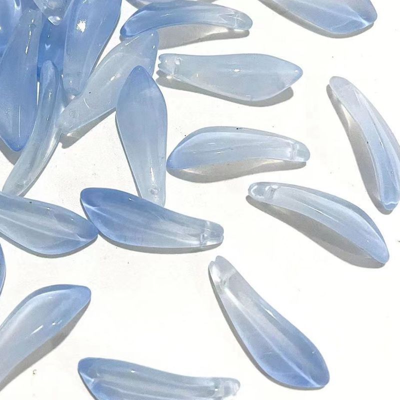 捷克琉璃兰花花瓣9*25mm珠子 DIY手工饰品古风发簪缠花配件材料 瓜子形状精致光泽手工珠子详情9