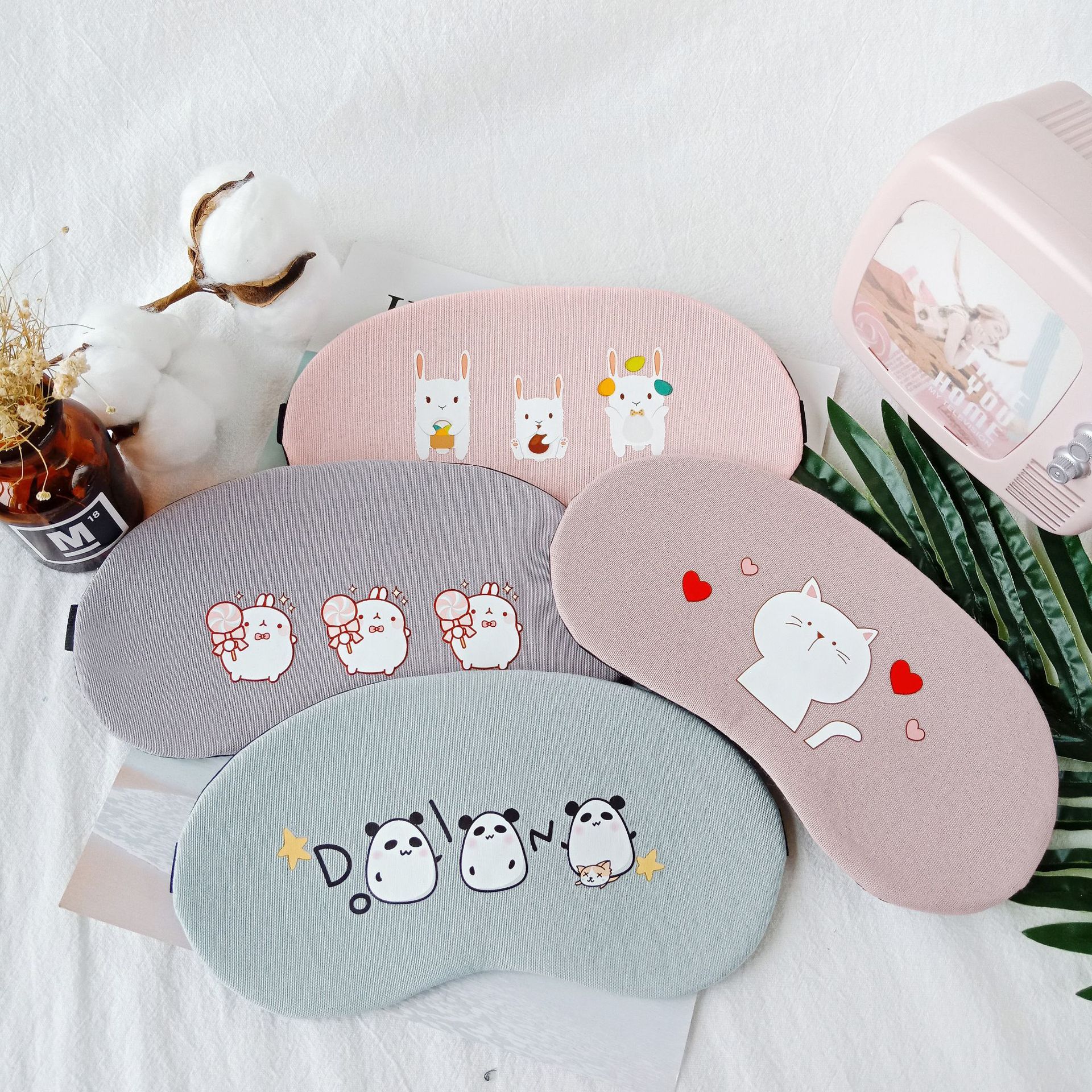 个性文字睡眠遮光男女眼罩冷热敷冰眼罩 棉麻透气护眼罩详情7