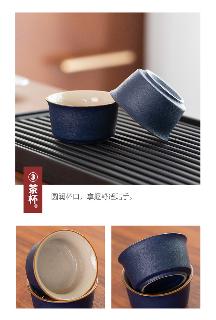 High-end travel tea set, company anniversary celebration souvenirs, business gifts, black pottery Gongfu tea sets pic 9