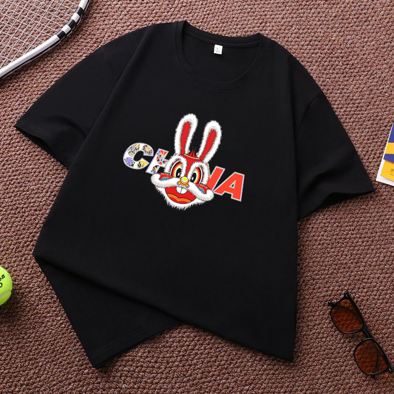 t恤女装短袖夏季小众印花正肩圆领简约品质重磅不透纯棉白色上衣详情8