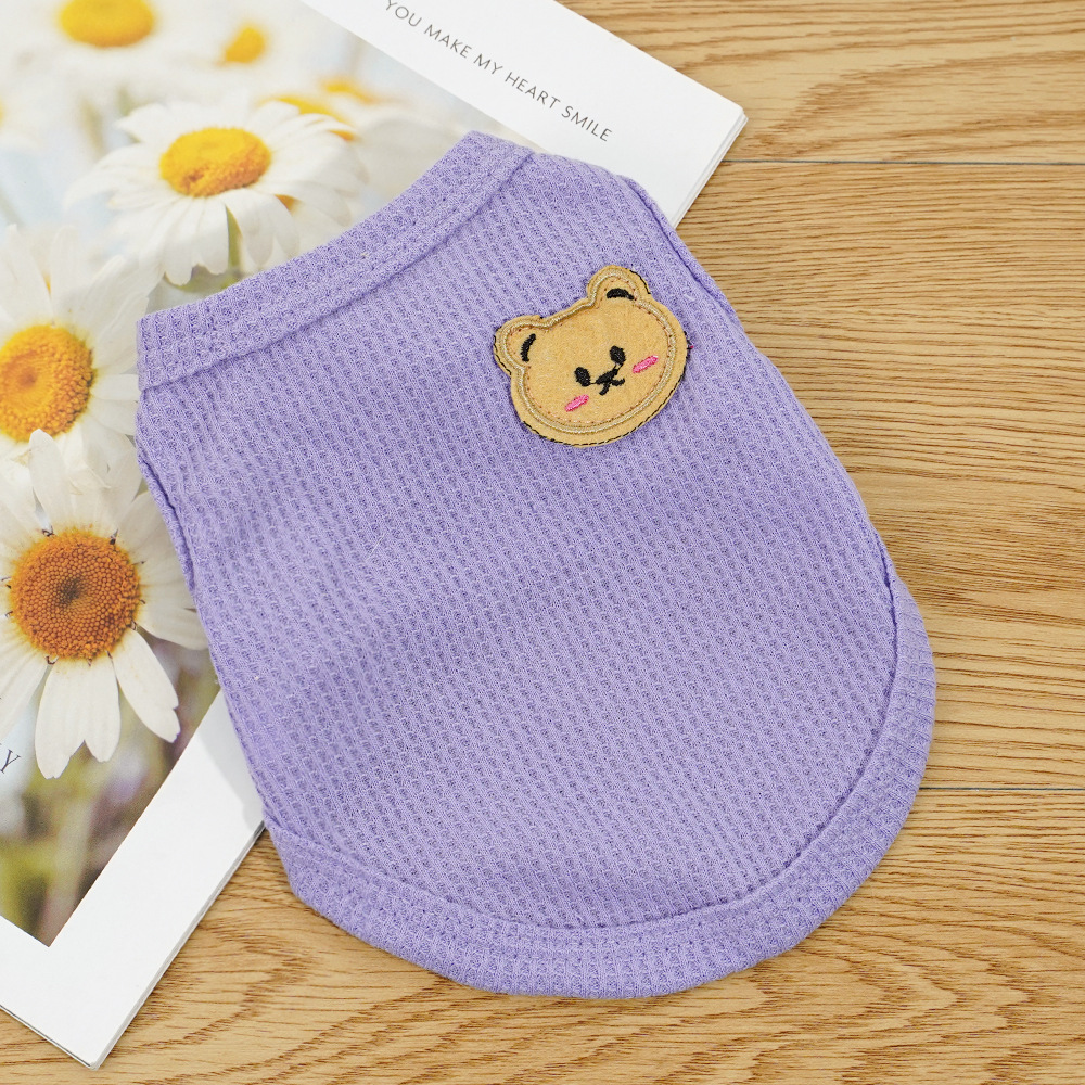 Pet clothing, Waffle bear summer vests, Teddy small and medium-sized dogs, cat and dog clothing manufacturers wholesale pic 10