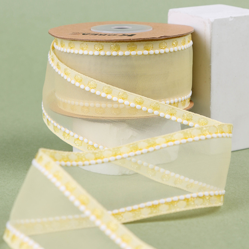 Wide-brimmed white thread snow gauze ribbons, hair accessories, gifts, fresh flowers, shoes, straw hats, butterfly decorations, scallion dots, thick-brimmed ribbons pic 15