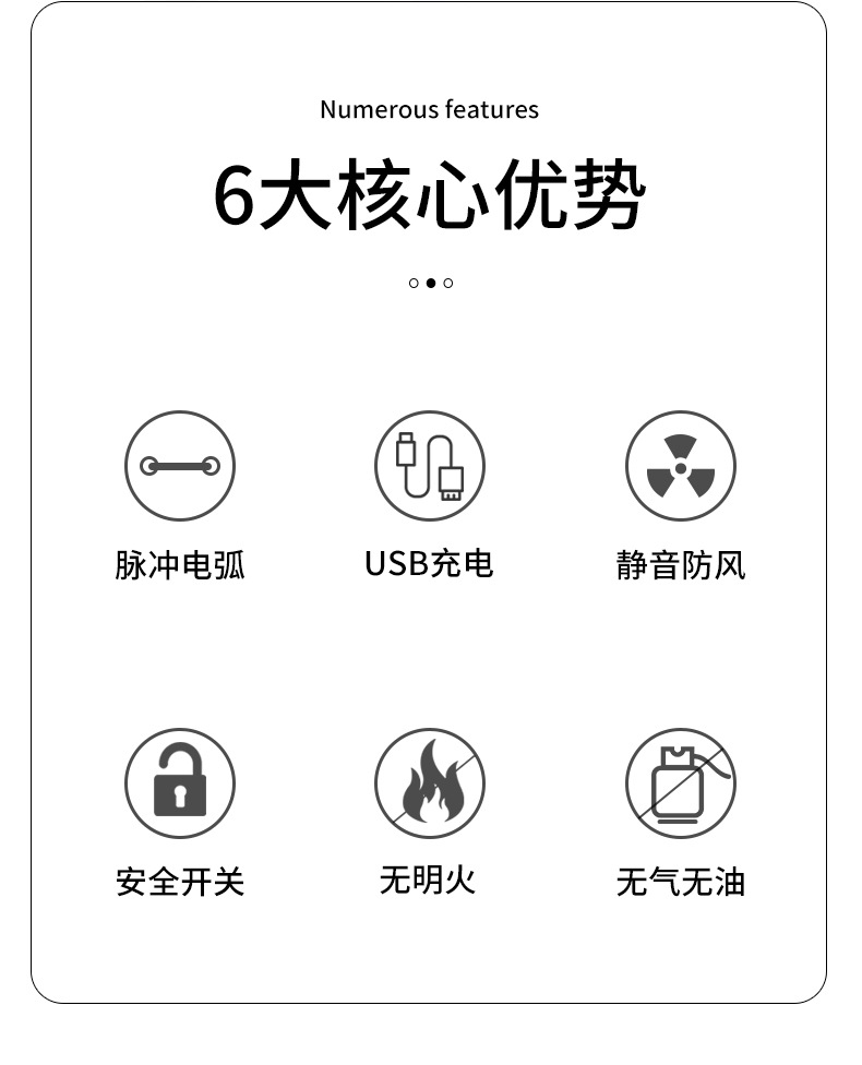 Household kitchen igniter, matchstick, pulse electronic igniter, creative charging lighter, extended and enlarged version pic 3