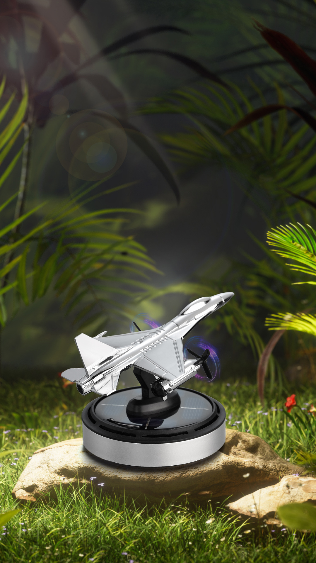 F16骁龙太阳能飞机车载香薰遇光旋转持久散香汽车用品摆件装饰厂详情12