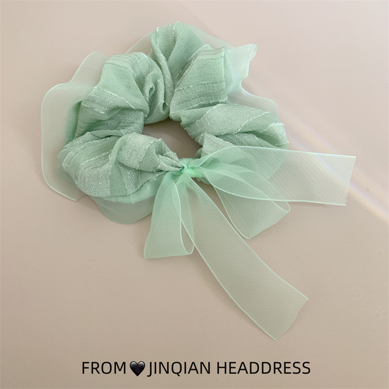 国潮系列甜美欧根纱飘带大肠发圈美少女儿童宝宝发绳可爱蝴蝶结发饰肥肠圈详情11