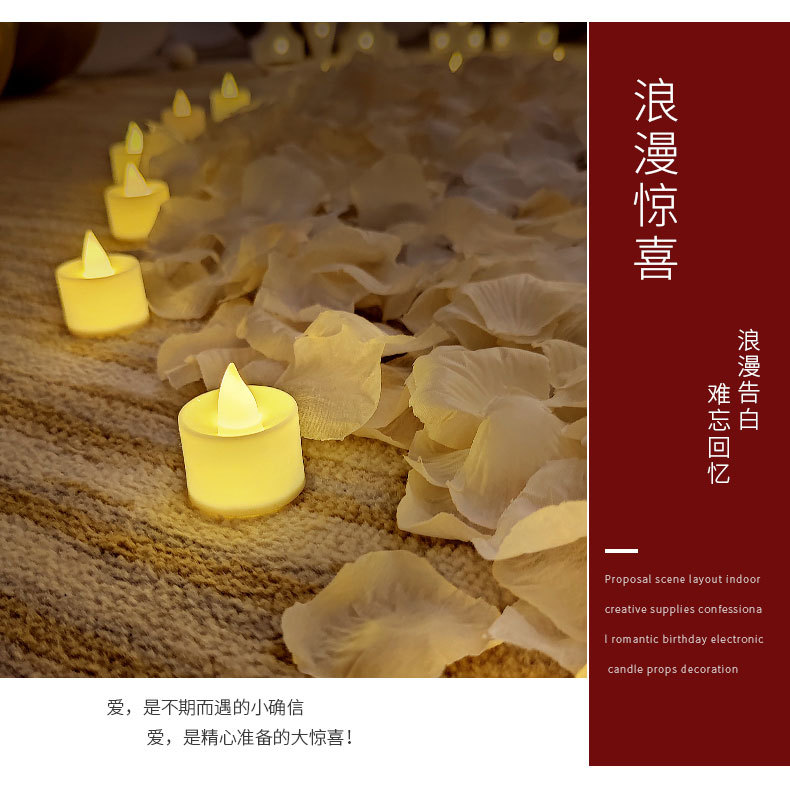 Factory direct sales of LED electronic candles that do not heat up. Wholesale of long-lasting craftsmanship tea wax for birthday and proposal lovers pic 3