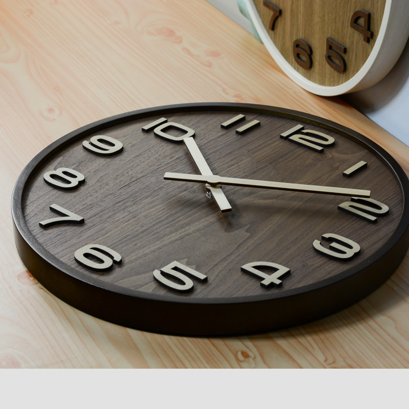 曲木挂钟:挪威森林数字款 静音曲木挂钟中国风潮新款 家居饰品钟详情13
