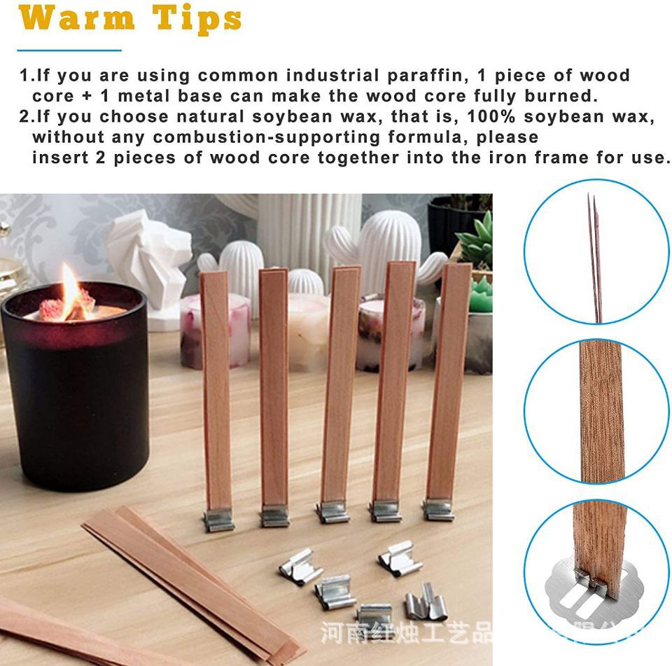 Wooden chip candle wick, scented candle, wooden chip candle wick, scented candle wick, DIY wooden candle wick, thin sheet wooden candle wick pic 5