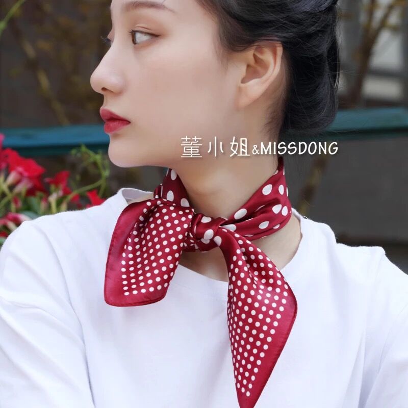 Wholesale silk scarves for overseas gifts and return gifts, cross-border silk autumn and winter decorative plain crepe satin 53cm floral neckerchiefs, small square scarves pic 74