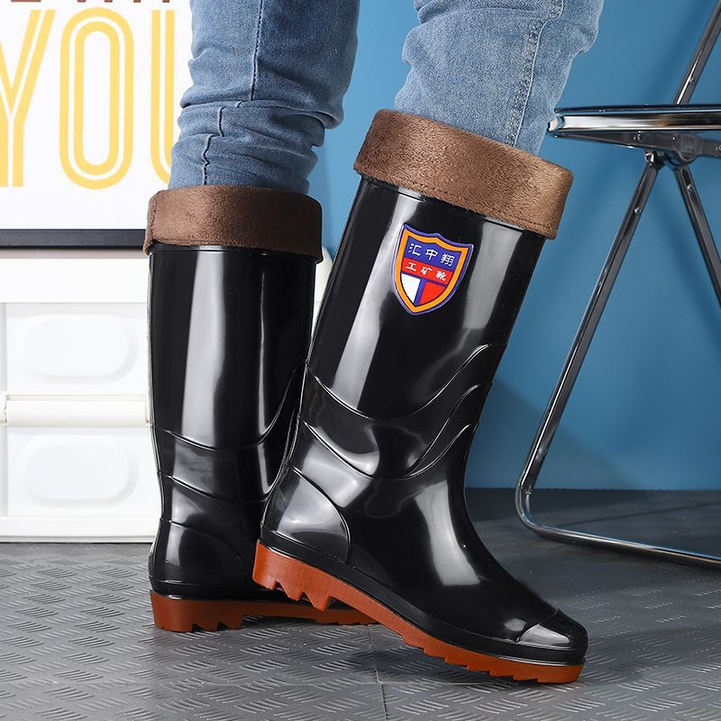 雨鞋男士中高筒厚底耐磨雨靴防水防滑工地短筒套鞋秋款低帮水胶鞋详情6