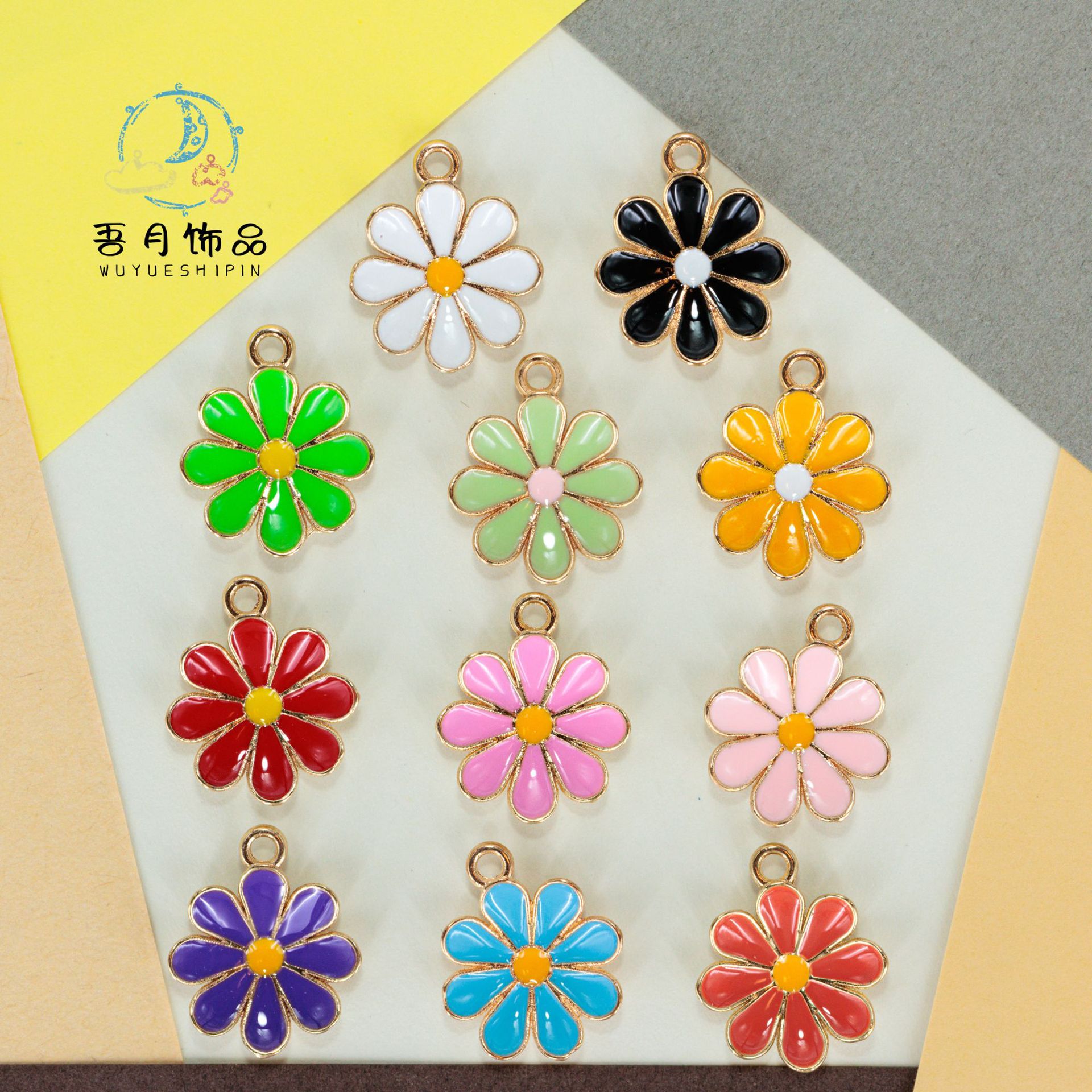 Daisy bracelets, necklaces, earrings, earrings, alloy oil-dripping accessories, handcrafted diy materials, accessories wholesale in Yiwu pic 13