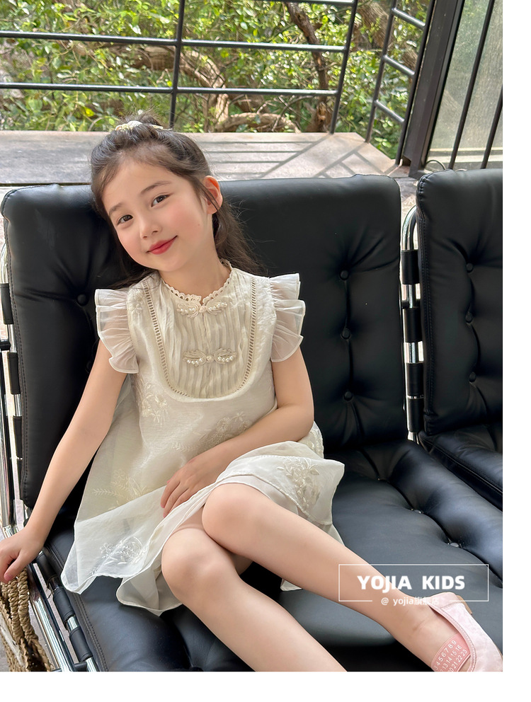 国潮YOJIA女童夏季连衣裙2024新款国风公主裙儿童新中式旗袍夏装裙子详情21