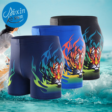 厂家批发平角游泳裤男男士高腰泳裤保守温泉沙滩火焰防尴尬性感潮详情7