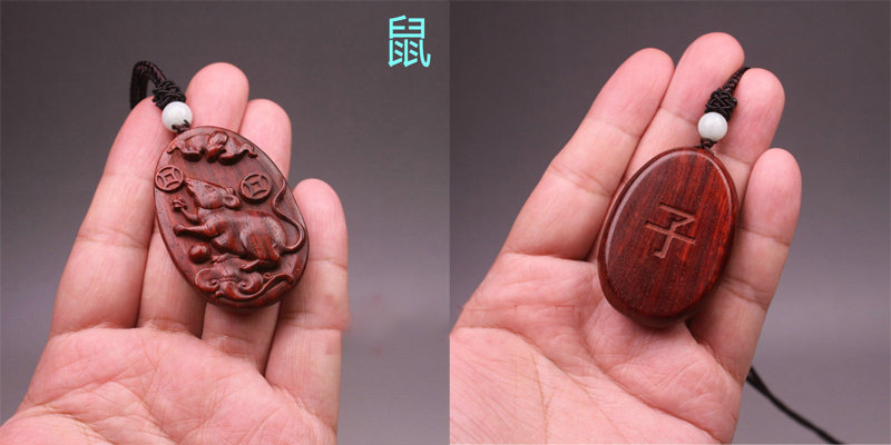 A cute red horse pendant necklace made of rosewood, featuring twelve zodiac animal carvings, and long sweater chains for both men and women pic 4