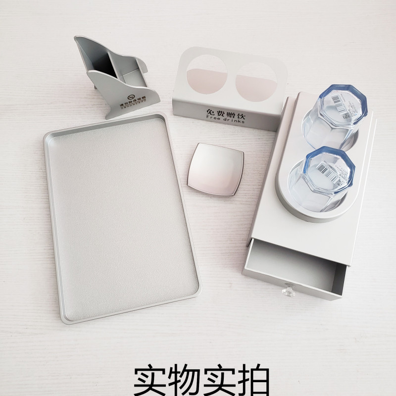 Hotel supplies, room storage box, five-piece set, toothbrush box, complimentary drink rack, remote control rack, soap dish tray, toiletries box pic 16