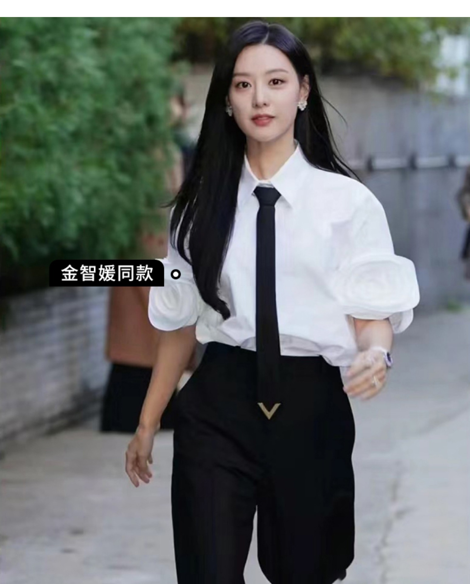 设计感花朵白色短袖衬衫女小众2024春夏新款气质百搭衬衣职场上衣详情19
