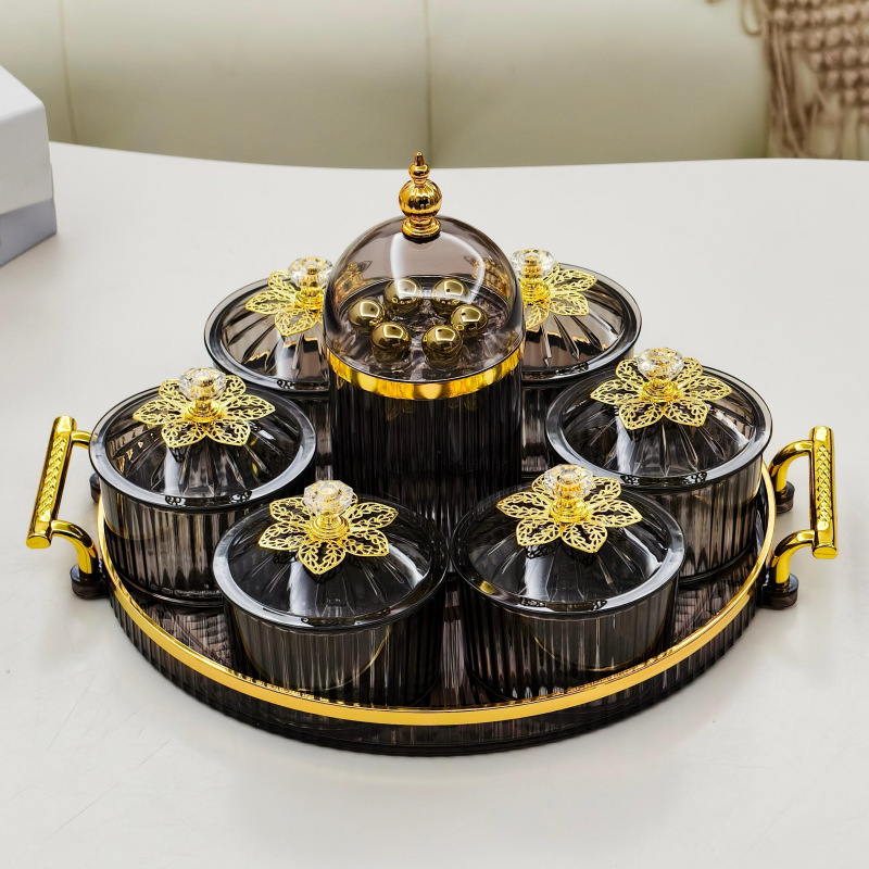 干果碟小吃碟圆形透明点心分格盘家用水果盘带塑料盖北欧轻奢果碟干果碟小吃碟圆形透明点心分格盘家用水果盘带塑料盖北欧轻奢果碟详情6