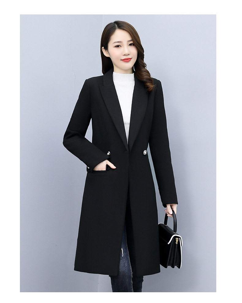 High-end woolen coat for women, mid-length, 2021 autumn/winter new style, fashionable and elegant, a slimming and form-fitting woolen coat for socialite pic 15