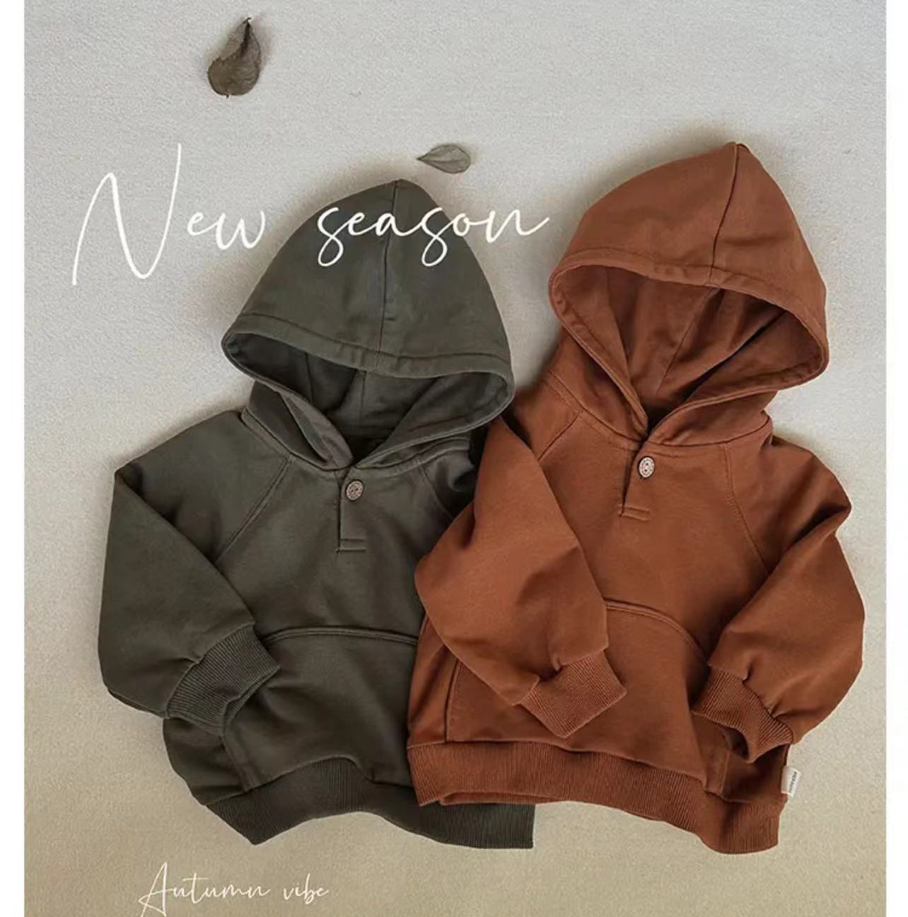(焦糖布蕾)儿童休闲套头连帽卫衣秋季婴幼儿男童女童宽松韩版卫衣详情19
