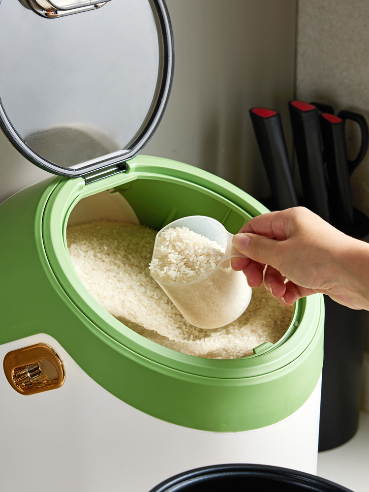 Rice bucket, household insect-proof and moisture-proof sealed rice storage jar, rice box, kitchen 橱柜式 collapsible type for storing grains and cereals pic 7
