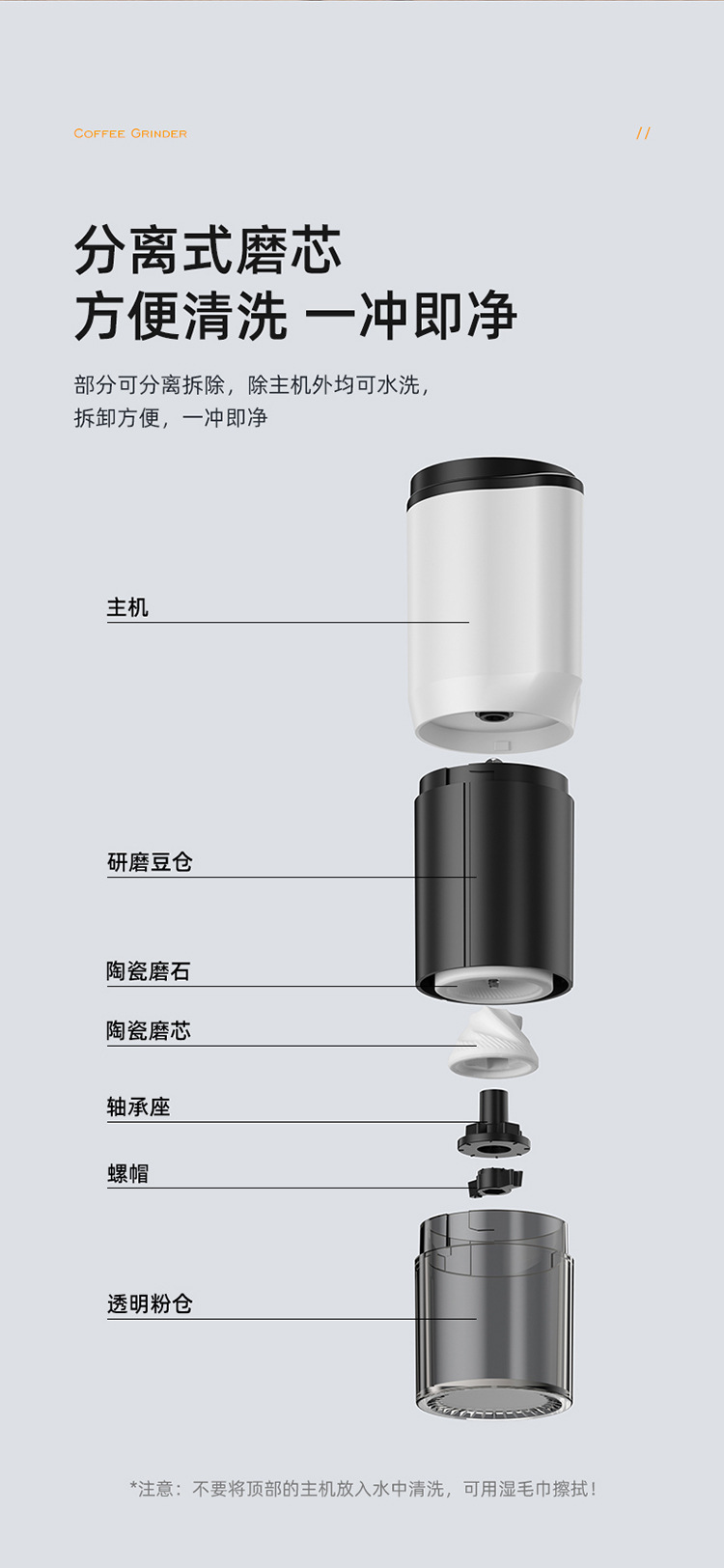 新品手摇咖啡机轻奢便携式研磨机可调节电动研磨器咖啡豆研磨跨境详情16