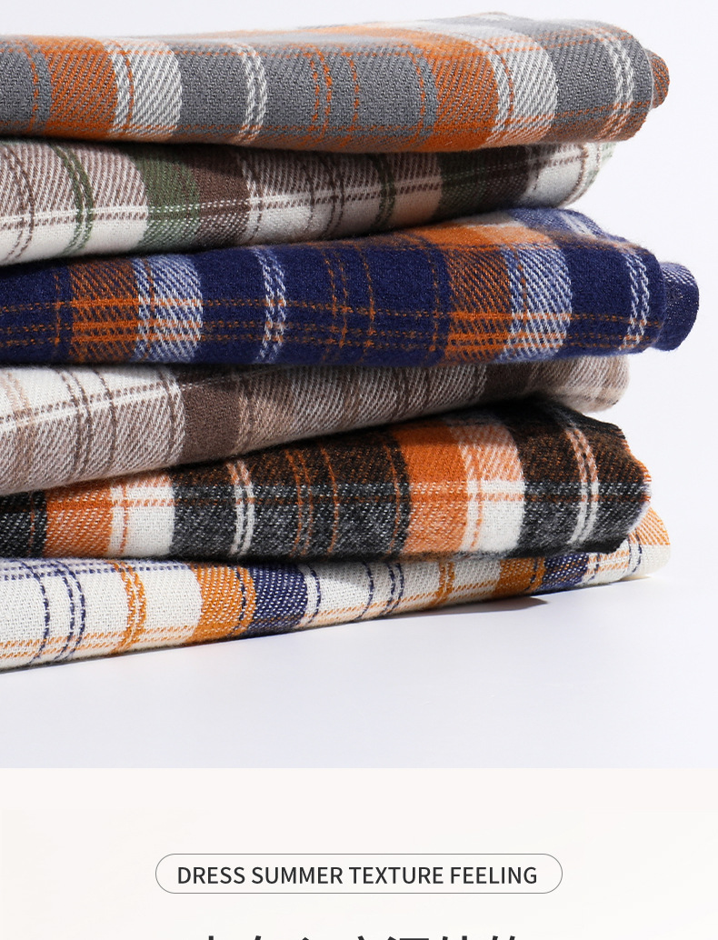 格子围巾女2023冬季新款百搭保暖刺毛仿羊绒流苏披肩围脖外贸批发详情11