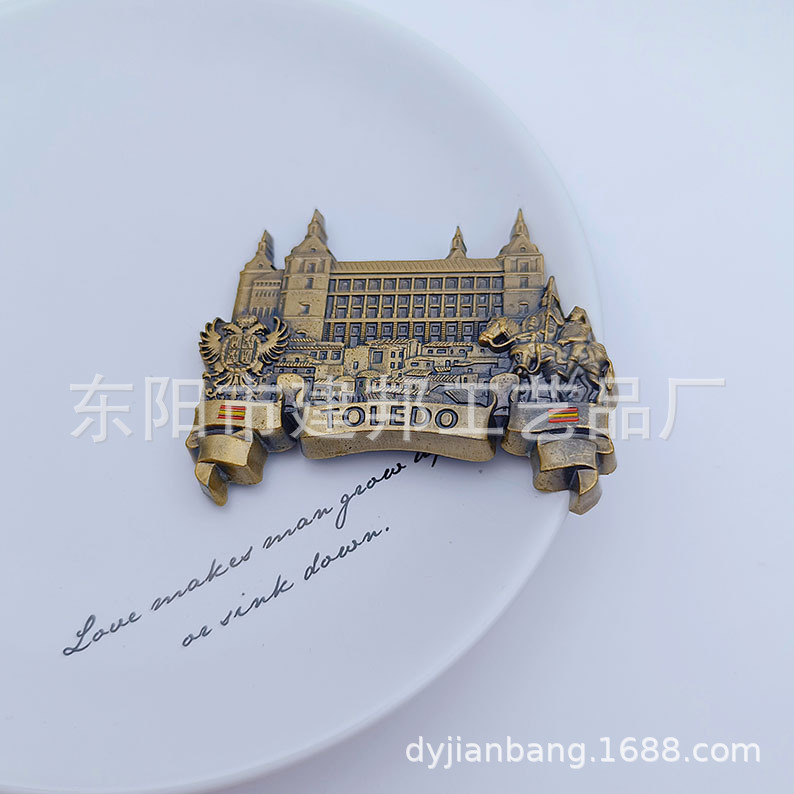 金属旅游纪念品美国托雷多布鲁克林大桥华盛顿纪念碑锌合金冰箱贴详情4