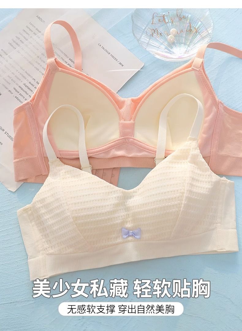 舒适内衣女小胸聚拢胸罩收副乳防下垂夏季薄款少女学生无钢圈文胸详情3