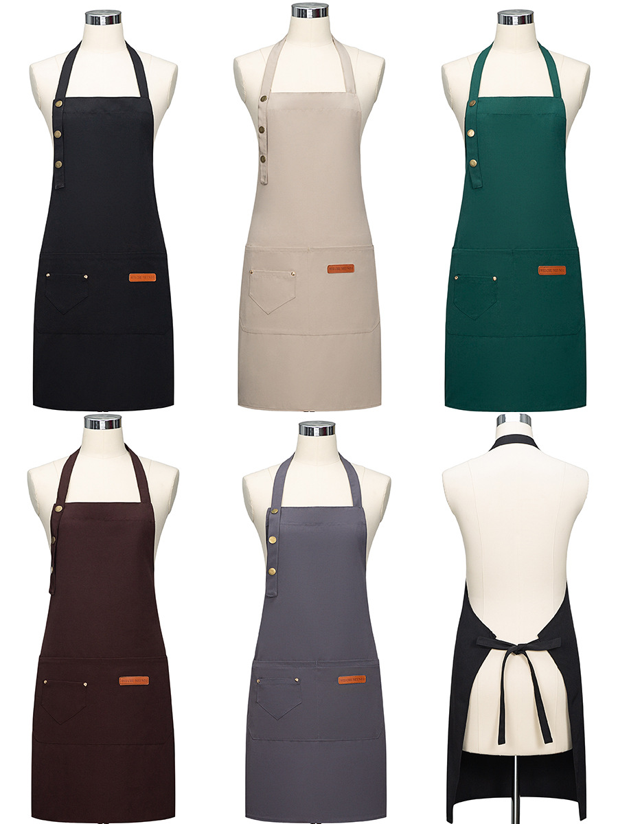 帆布围裙防水防油餐饮工作服一件起批发定制画室广告围腰跨境外贸详情16