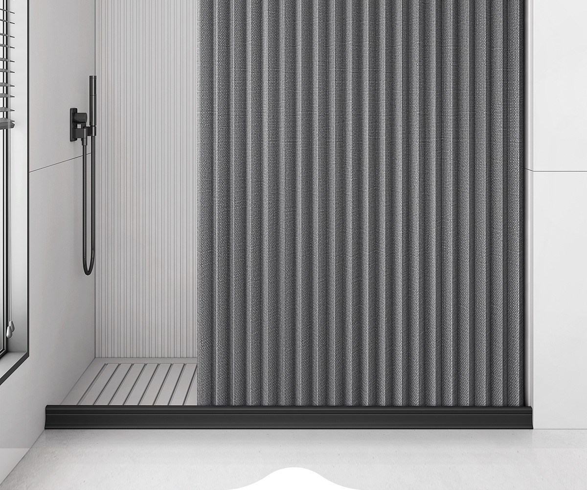 Bathroom folding shower curtain set, no need for drilling, invisible waterproof and anti-mold fabric curtain, bathroom partition, shower dry and wet separation pic 58