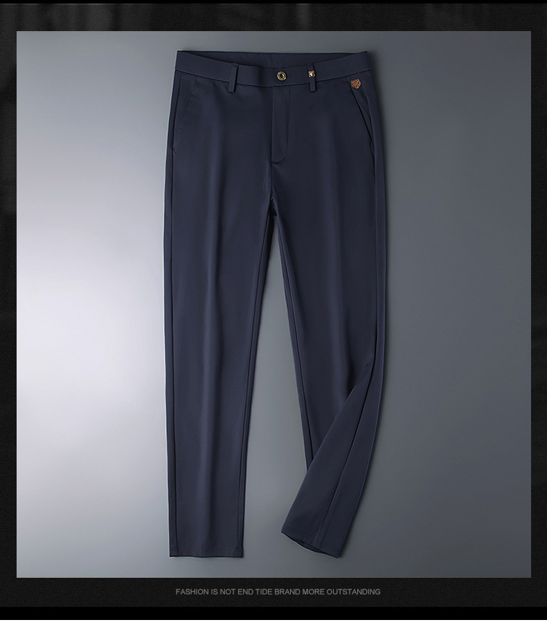 High-end business casual pants for men 2022 autumn and winter, thickened long pants, youth straight, elastic, wrinkle-free and drape dress pants pic 40