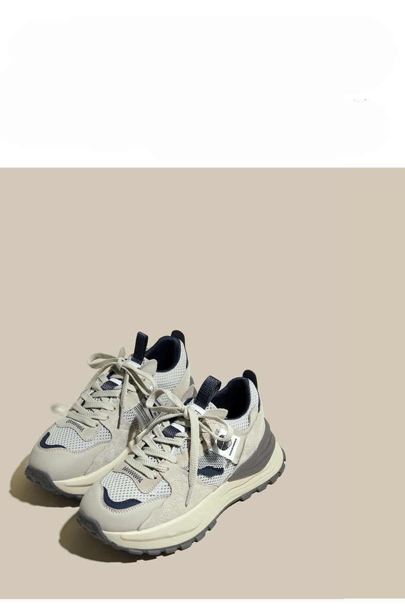 复古灰老爹鞋女2025新款春秋季休闲女鞋网面跑步运动鞋厚底阿甘鞋详情7