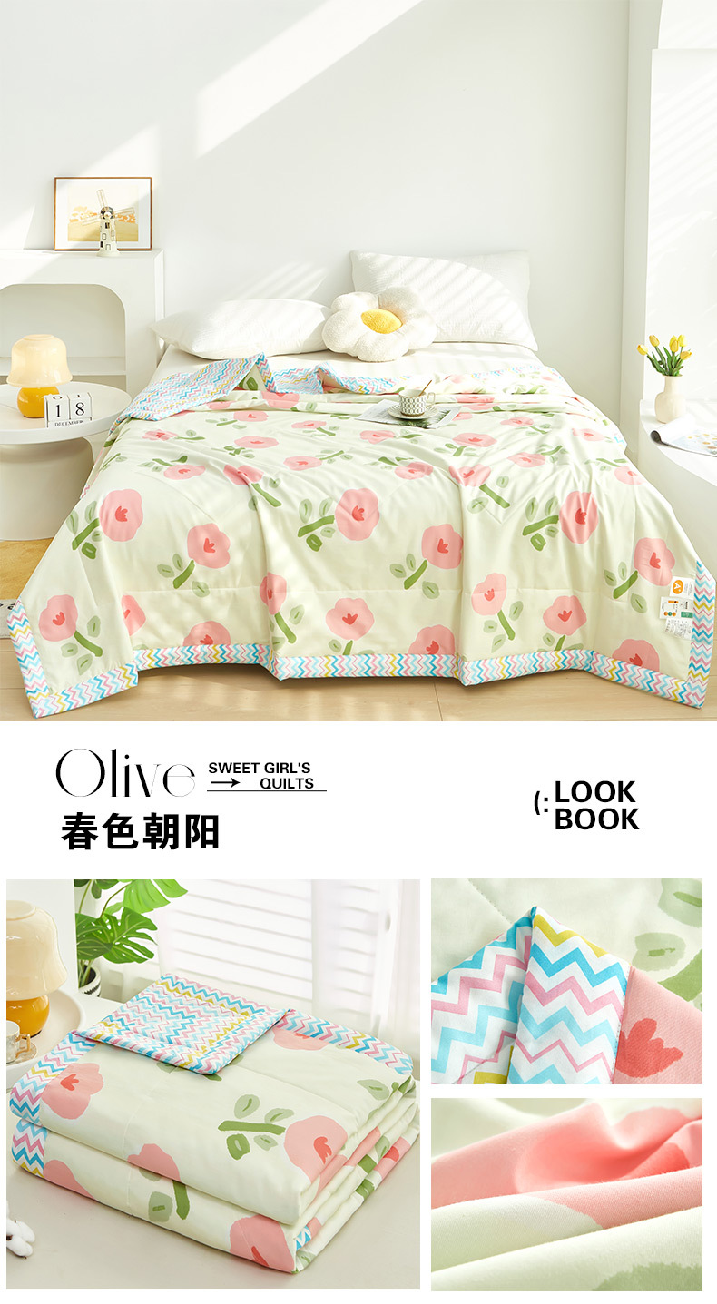2024新款A类亲肤小清新纯棉夏被空调被批发夏凉被子全棉被芯批发详情36