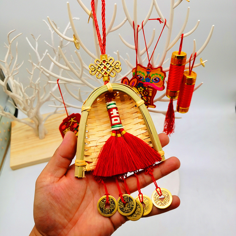 Copper coins, small brooms, dustpans, hanging ornaments, door decorations for moving into a new home, indoor hanging ornaments, TV wall decorations for the Qingming and Dragon Boat festivals pic 35