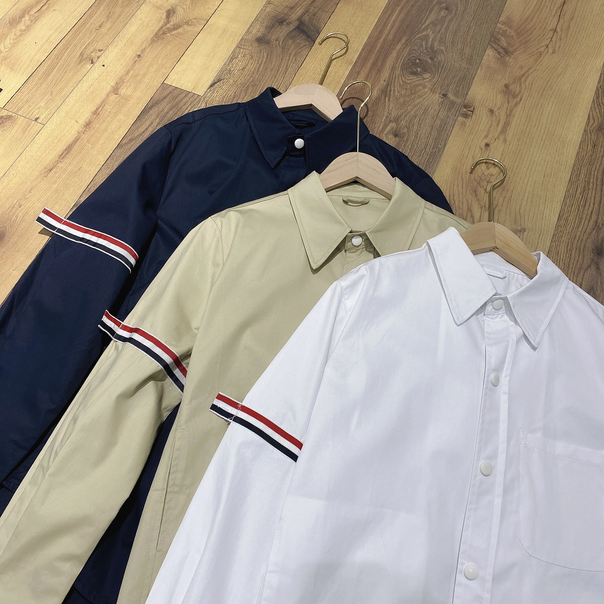 TB casual trendy brand poplin slim-fit solid white shirts for men and women, Oxford fabric shirts for women with long sleeves pic 111