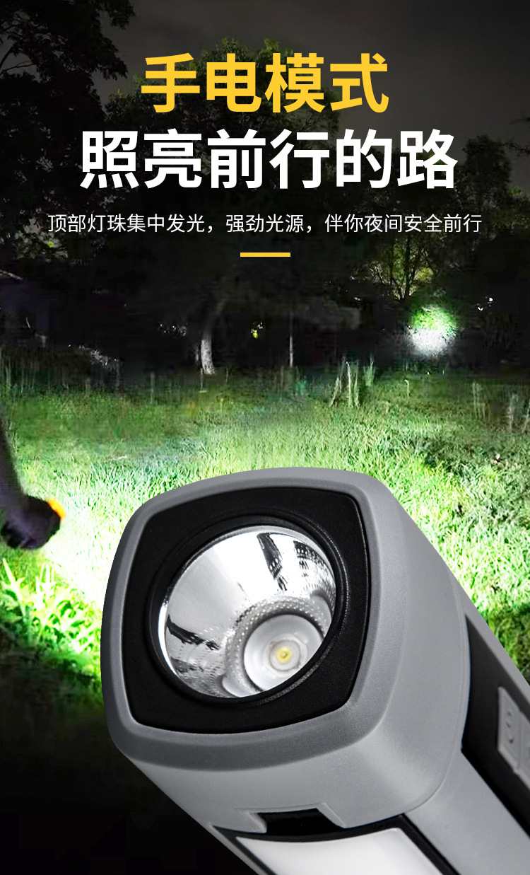 新款户外露营灯 高光LED便携式手电挂灯可折叠家用帐篷灯野营灯详情4
