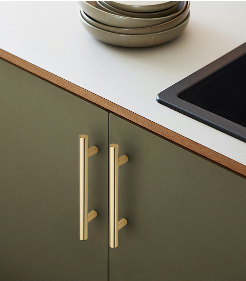 厂家批发轻奢哑黑金色抽屉橱柜衣柜门拉手柜门铝合金简约门把手详情22