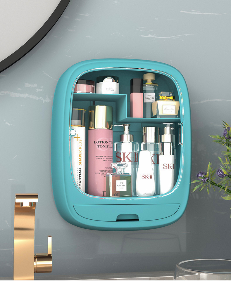 ZS02 Popular wall-mounted cosmetic box, dust-proof square storage box for home bathroom, bathroom jewelry rack pic 16