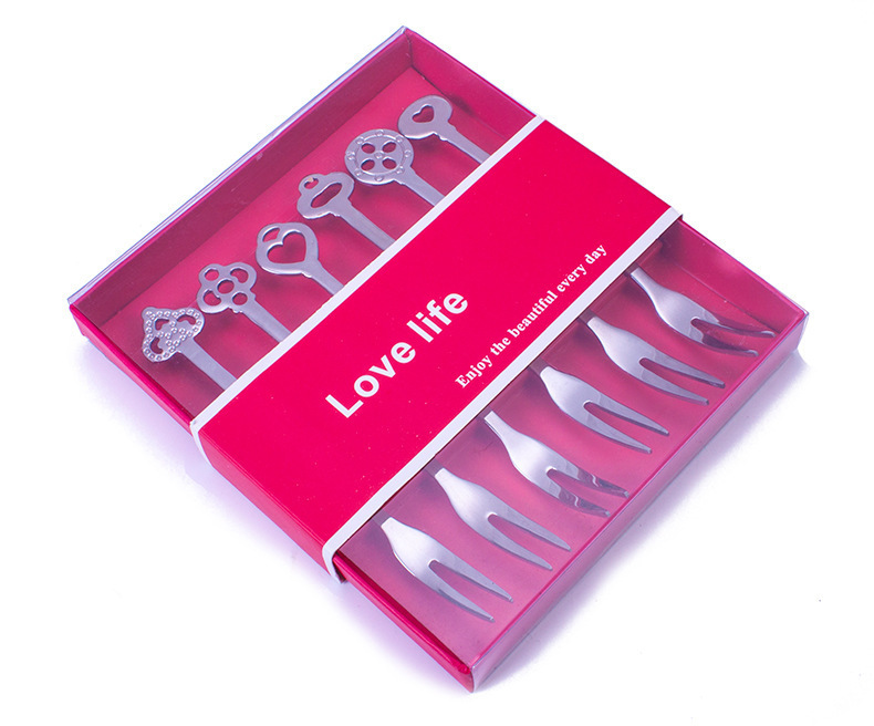 304不锈钢水果叉 创意甜品叉二齿水果签 礼品批发跨境供应 月饼叉详情13