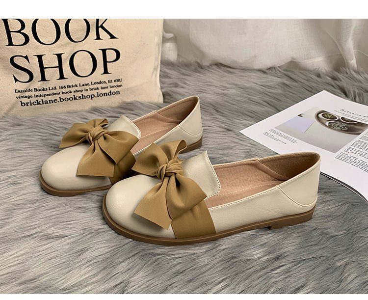 2023年春秋季新款平底单鞋英伦风小皮鞋女一脚蹬女鞋豆豆鞋乐福鞋详情2