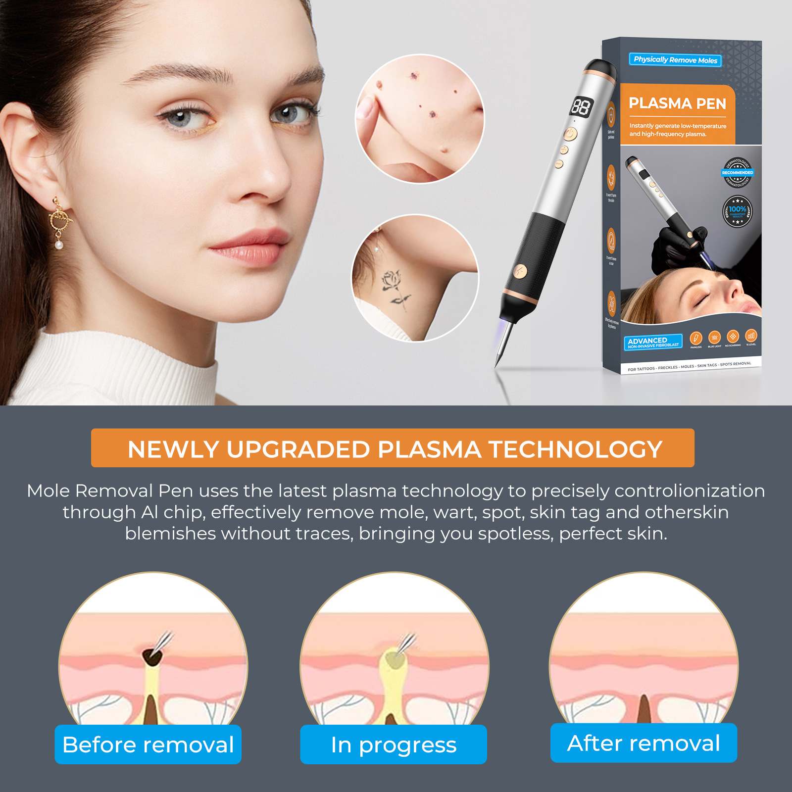 Cross-border 15-grade mole removal pen, a special beauty device for removing spots and moles, laser picosecond mole scanning pen pic 4