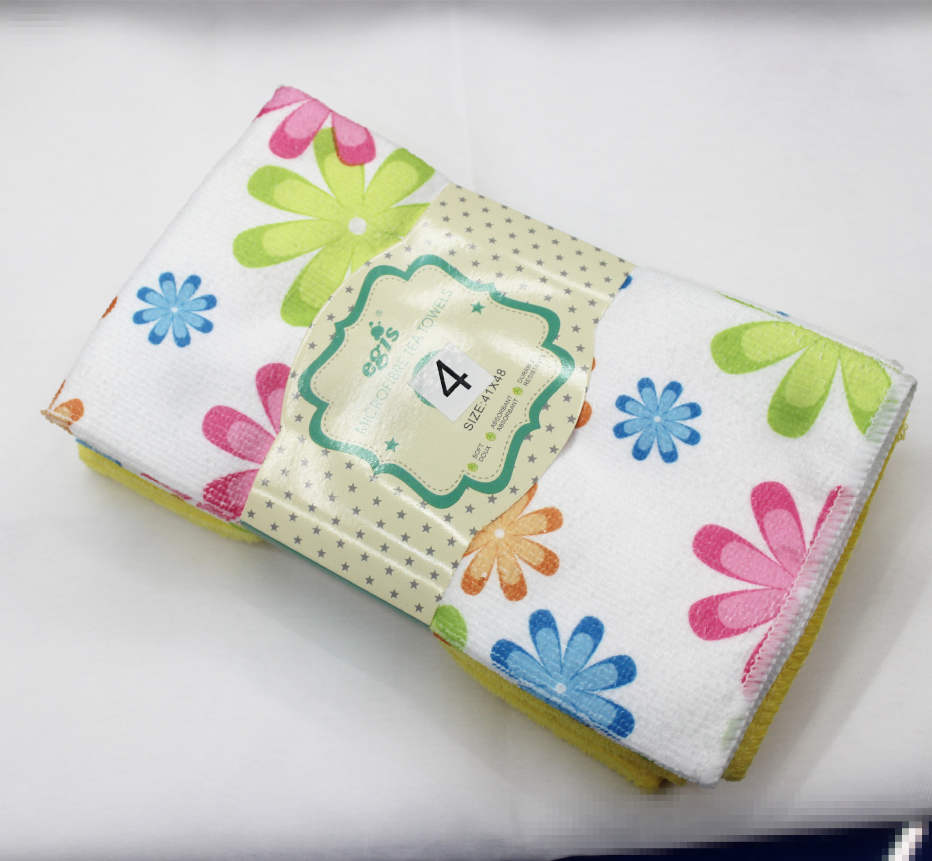 Recommended 4-piece set of Jingbai Li printed plain strip dishcloth and colored dishcloth for home cleaning pic 11