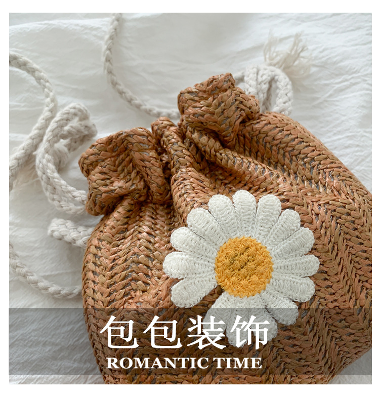 2021 new stylish drawstring bucket bag for women, Daisy woven bag, fashionable and compact mobile phone bag pic 29