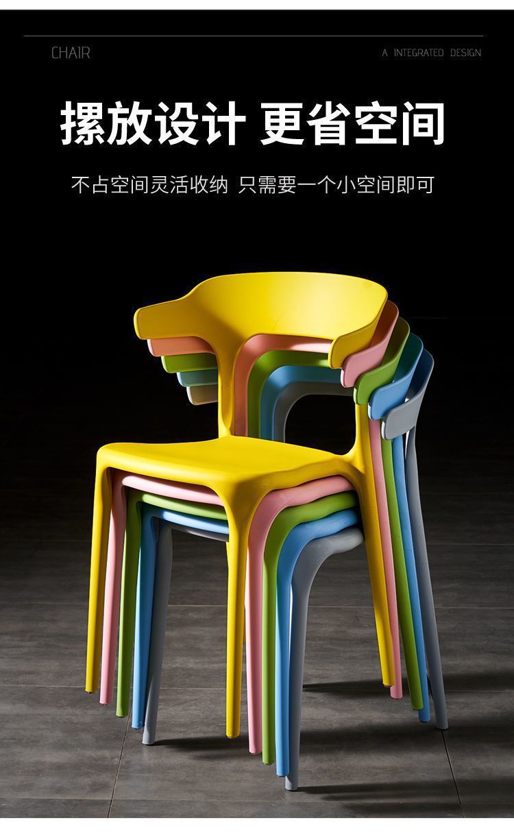 厚大人经济塑胶椅子大排档椅塑料椅子简约靠背凳子家用北欧餐椅加详情15