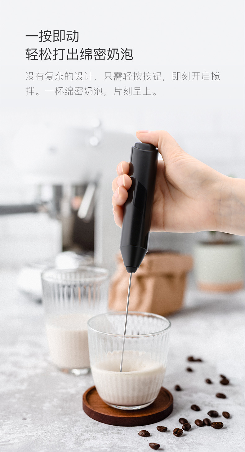 Cross-border new product: Electric milk frother, portable coffee cream milk mixer, color box packaging, automatic milk frother pic 2