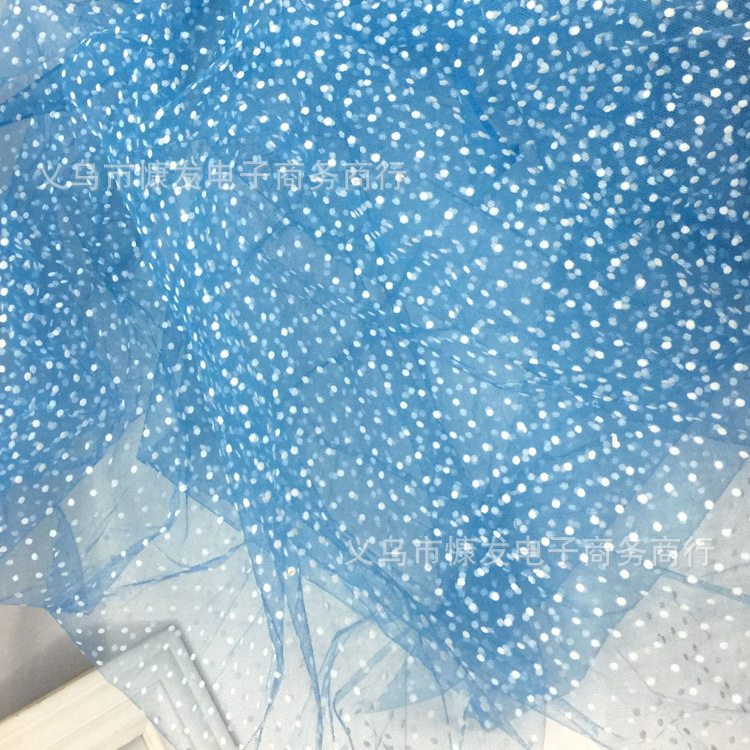 Medium-hard diamond-shaped white dot flocking black dot American mesh fabric, DIY puffy skirt, tulle and headwear, polka dot fabric pic 17