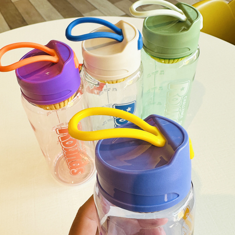 Creative plastic cup, portable student cup, fresh, heat-resistant, simple and shock-resistant, tea filter, popular online water cup, transparent pic 11