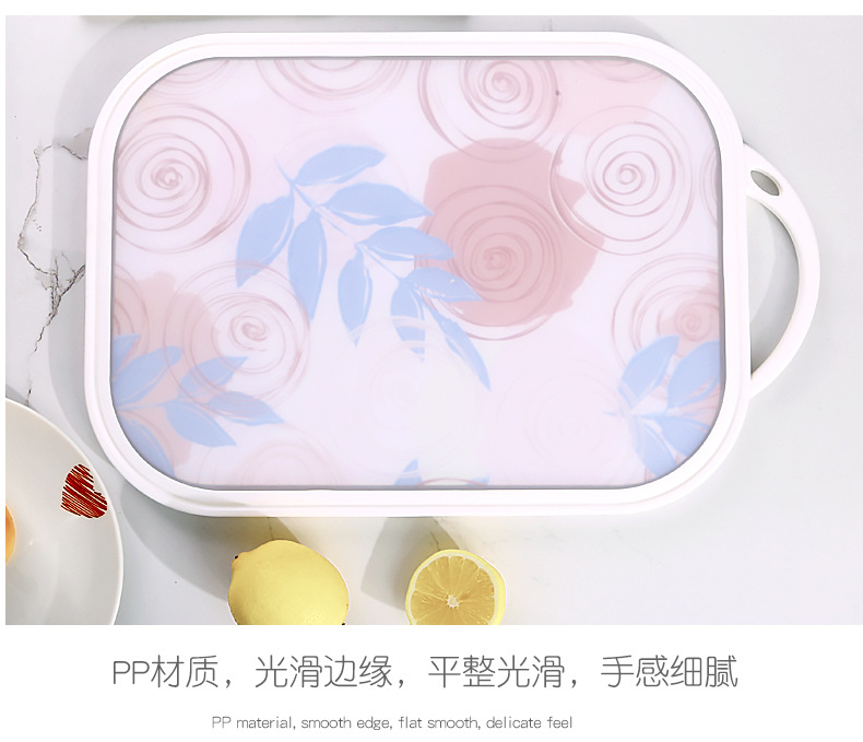 Plastic cutting board, household kitchen cutting board, baby food cutting board, meat, vegetable and fruit cutting board with scale and groove pic 3