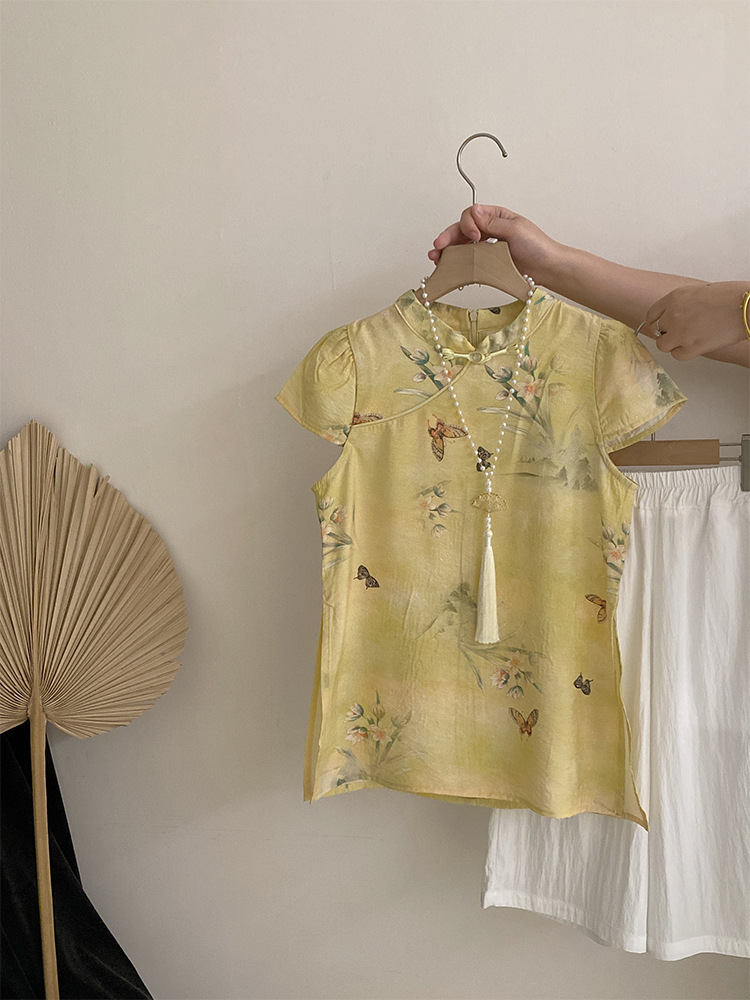 国潮国风女童旗袍夏季轻薄女宝新中式裙子夏装宝宝汉服儿童国风两件套详情6