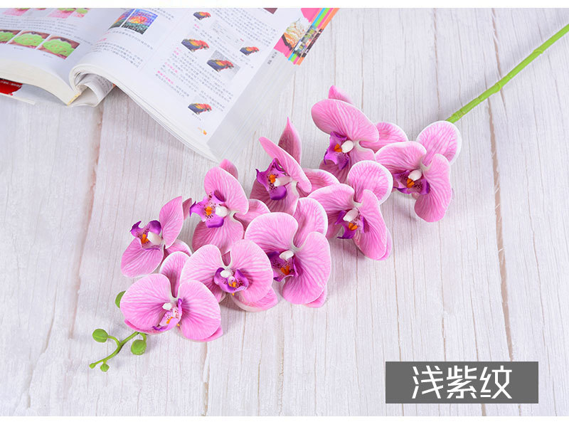 Artificial Phalaenopsis artificial flower home decoration artificial flower hand feel film 9-head Phalaenopsis artificial flower factory wholesale pic 25